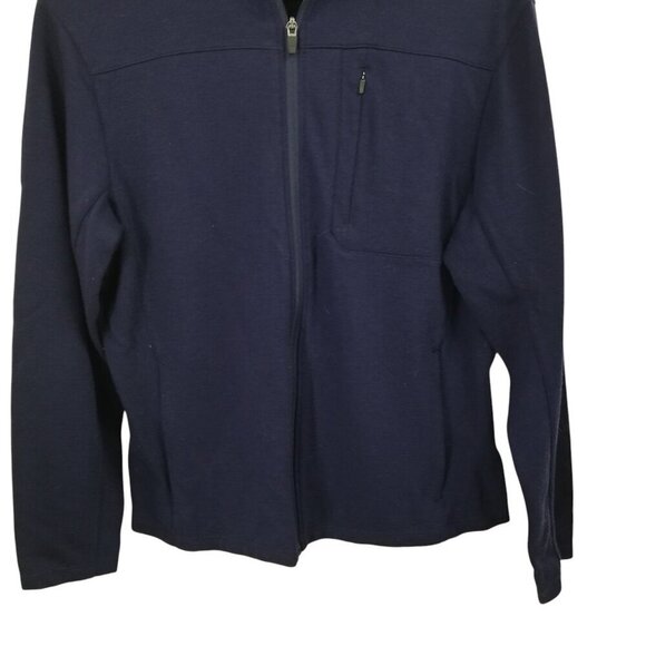 Ibex Blue Mock Neck Full Zip 100% Merino Wool Cardigan Sweater Size M Outdoor - Picture 6 of 11